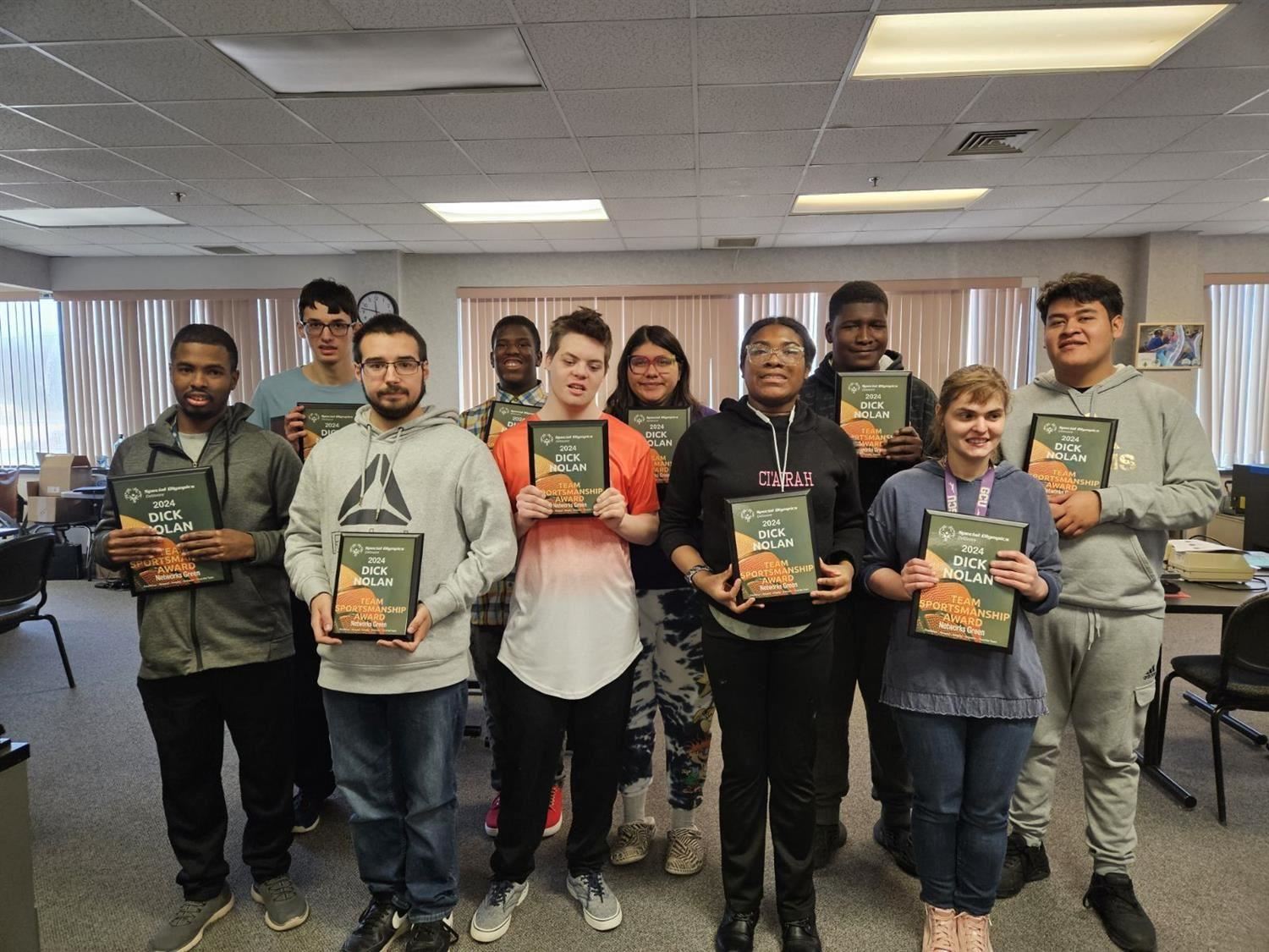 Photo of students from Networks Green Team who received the 2024 Dick Nolan Award